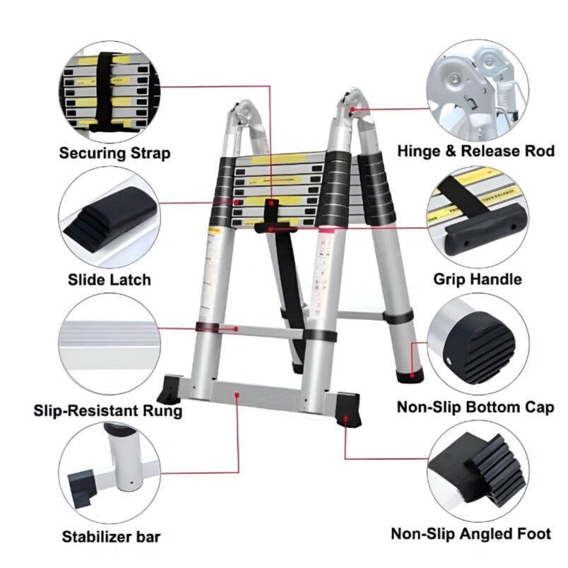 Huitich Multipurpose Telescopic Ladder Durable & Compact - Mumzar