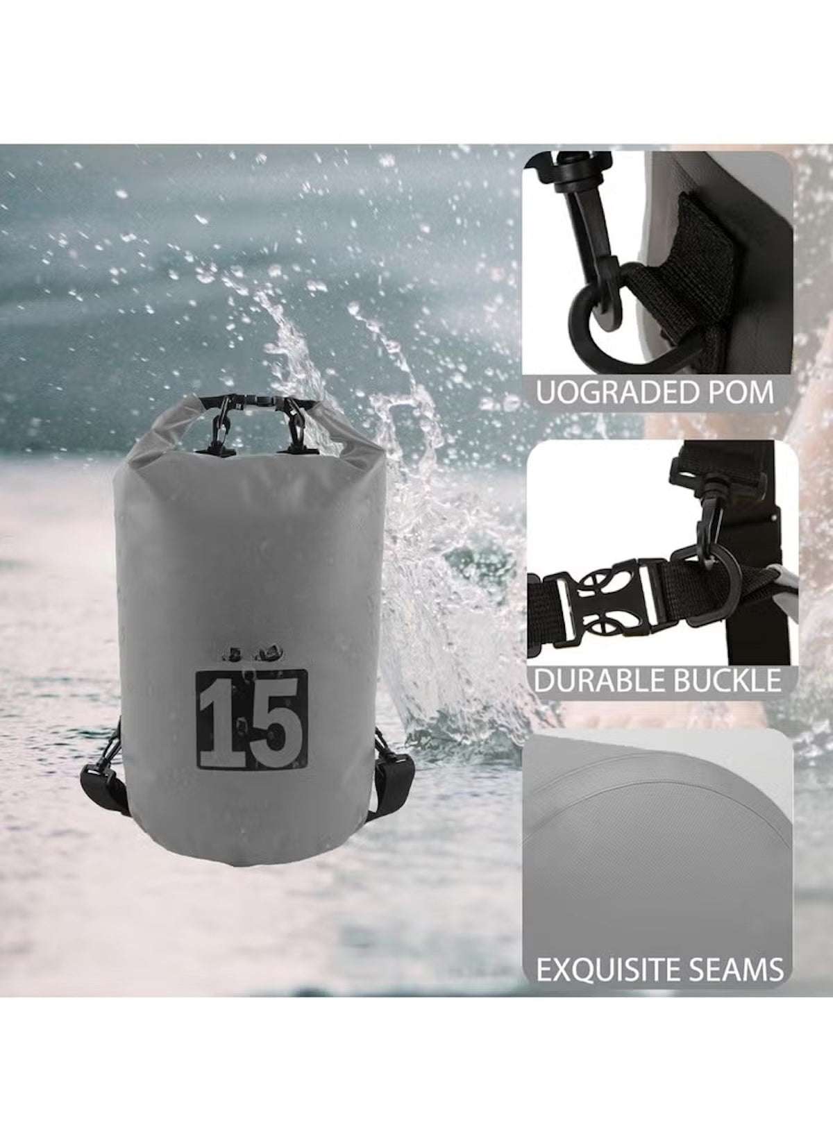 Huitich Outdoor Sports PVC Dry Bag 15L Waterproof - Mumzar