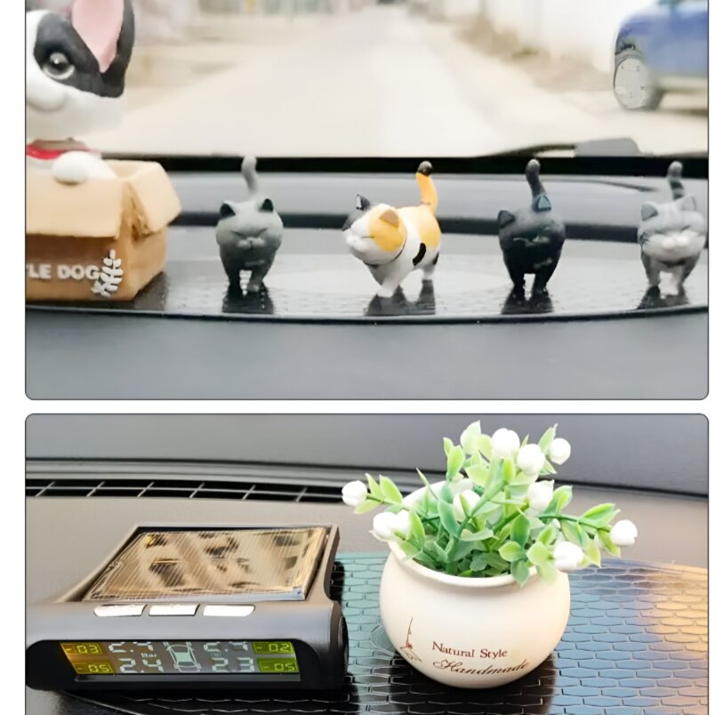 Huitich Oval Silicone Anti - Slip Dashboard Mat Black - Mumzar