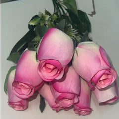 Huitich Pink Artificial Rose Buds Realistic Flower Decor - Mumzar