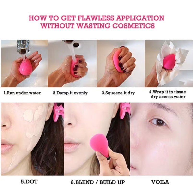 Huitich Pink Makeup Blender Sponge Soft Gift Kit - Mumzar