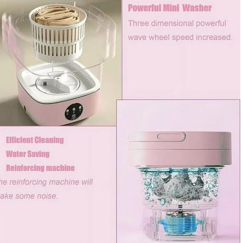 Huitich Pink Portable Washer for Small Spaces Compact - Mumzar