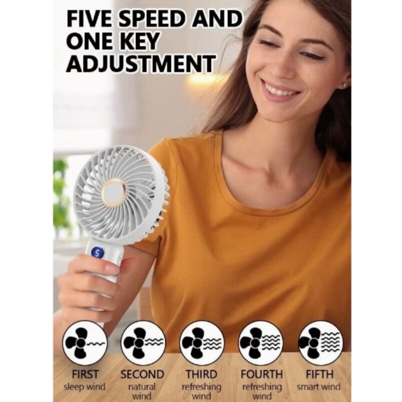 Huitich Portable Handheld Fan with Digital Display - Mumzar