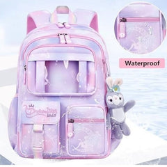 Huitich Purple School Bag for Kids with Plush Toy - Mumzar