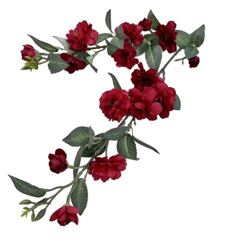 Huitich Red Artificial Flower Arrangement with Realistic Leaves - Mumzar