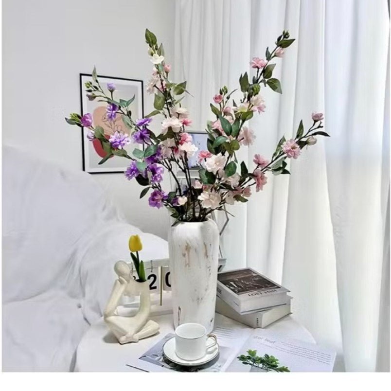 Huitich Red Artificial Flower Arrangement with Realistic Leaves - Mumzar