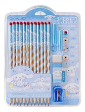 Blue Sanrio character pencil set with sharpener, pencils and accessories in pack