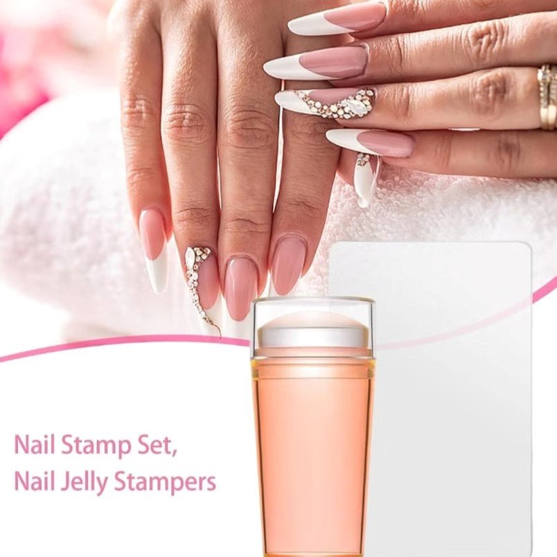 Huitich Silicone Nail Art Stamper Set with Clear Stamping Plate - Mumzar