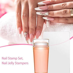 Huitich Silicone Nail Art Stamper Set with Clear Stamping Plate - Mumzar