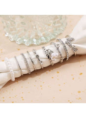 Huitich Silver Stackable Rings Set for Women 10 Pieces - Mumzar