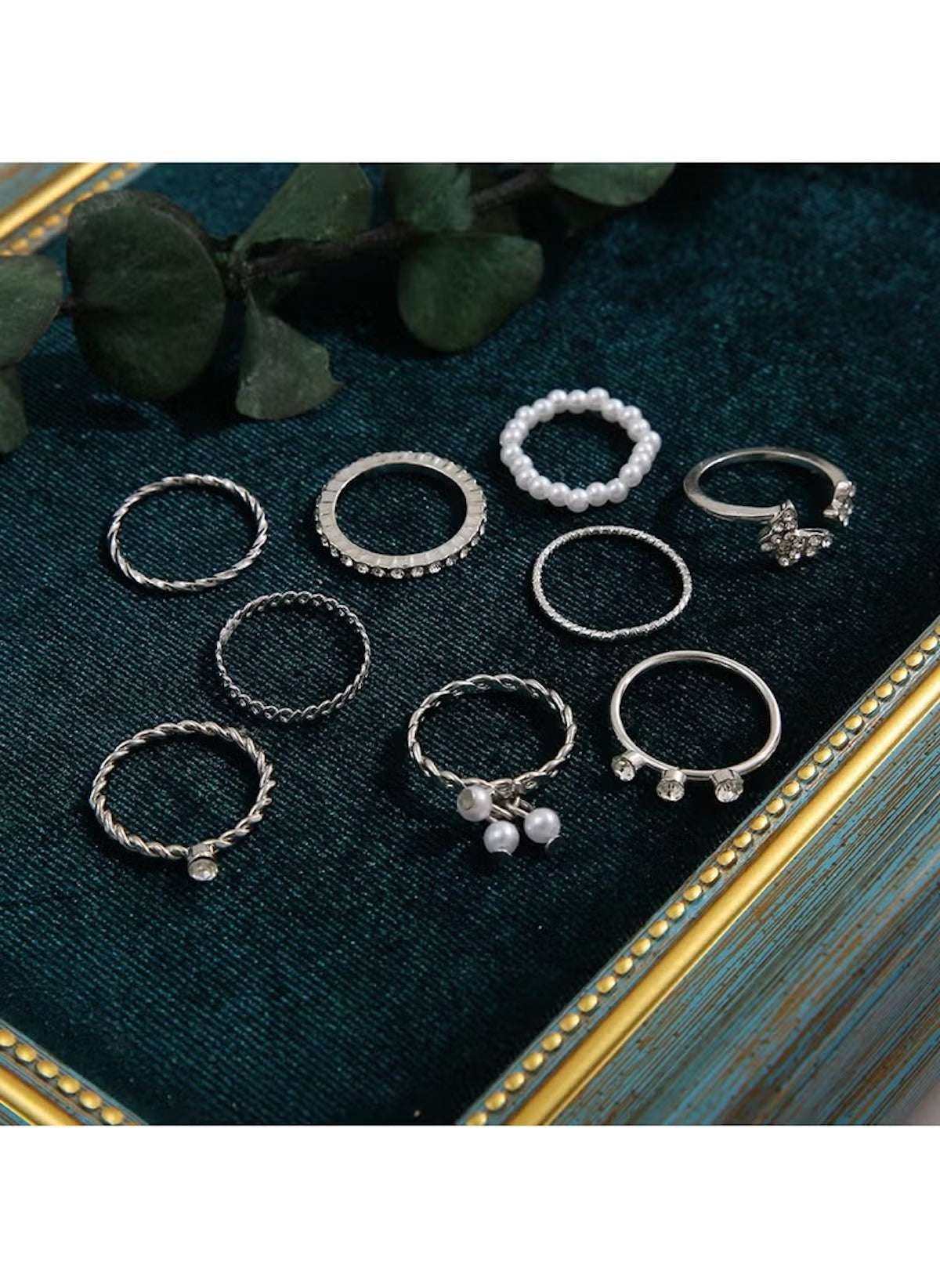 Huitich Silver Stackable Rings Set for Women 10 Pieces - Mumzar