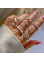 Huitich Silver Stackable Rings Set for Women 10 Pieces - Mumzar