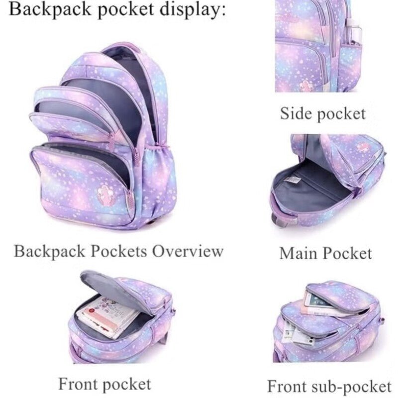 Huitich Six Wheel Trolley Backpack for Girls Pink - Mumzar