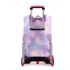 Huitich Six Wheel Trolley Backpack for Girls Pink - Mumzar