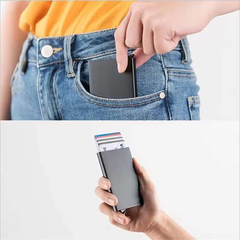 Huitich Slim Metal Card Holder RFID Smart Wallet - Mumzar