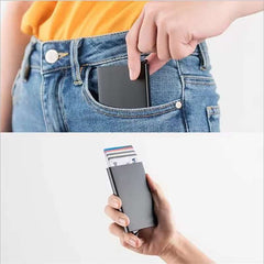 Huitich Slim Metal Card Holder RFID Smart Wallet - Mumzar