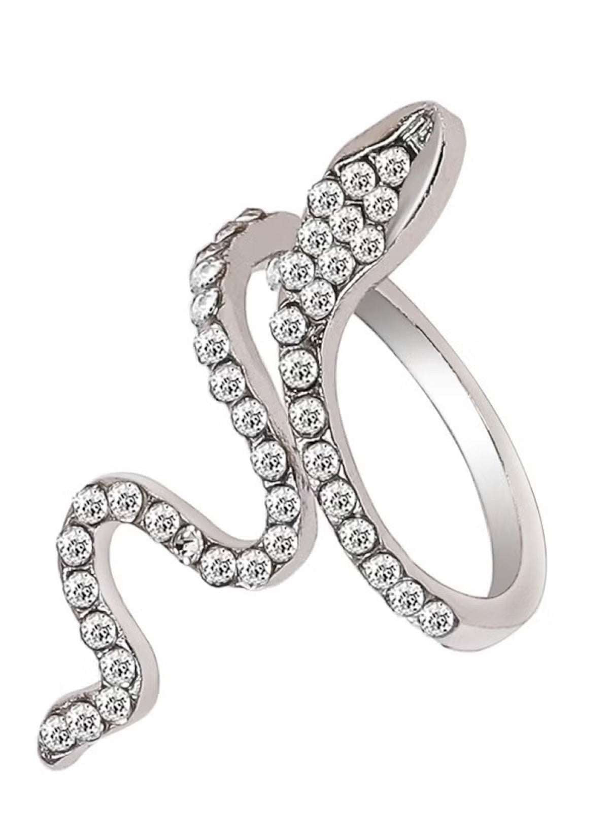 Huitich Snake Design Crystal Ring with Elegant Sparkle - Mumzar