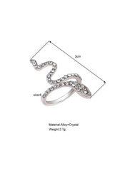 Huitich Snake Design Crystal Ring with Elegant Sparkle - Mumzar