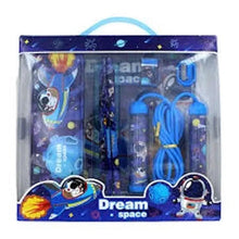 Kids space stationery set with "Dream space" pencil case and pens in a clear pouch