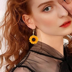 Huitich Sunflower Earrings for Women Bright Floral Pendants - Mumzar