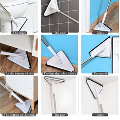 Huitich Triangular Mop for Corners Wet Mop with Long Handle - Mumzar