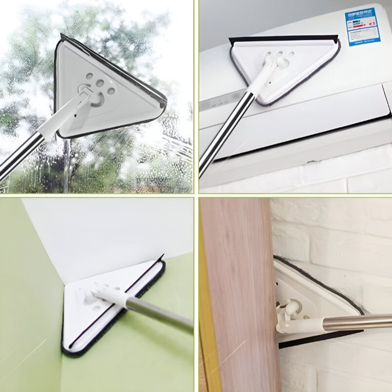 Huitich Triangular Mop for Corners Wet Mop with Long Handle - Mumzar