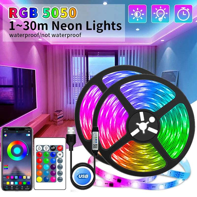 Huitich USB LED Strip Lights for Room RGB Neon - Mumzar