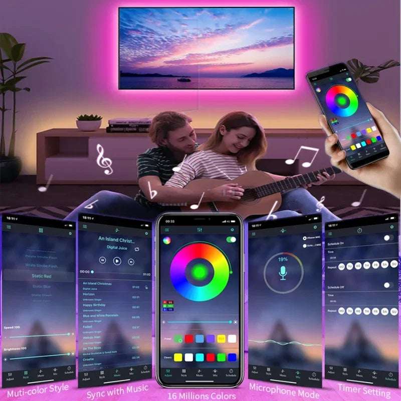 Huitich USB LED Strip Lights for Room RGB Neon - Mumzar