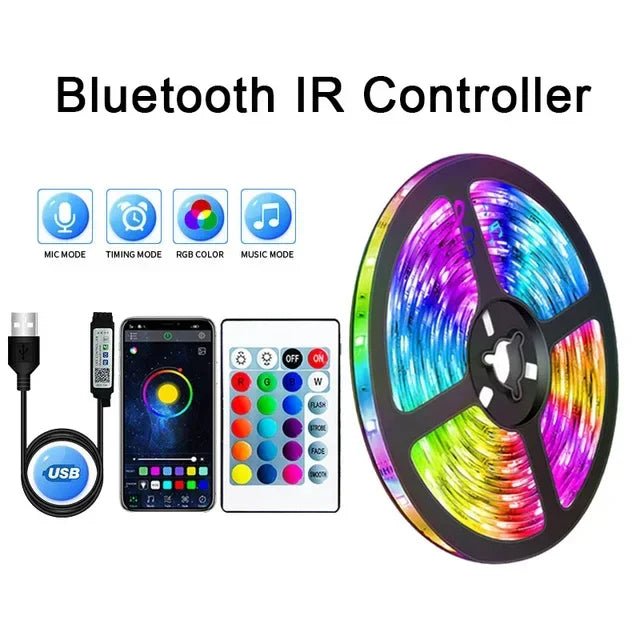 Huitich USB LED Strip Lights for Room RGB Neon - Mumzar