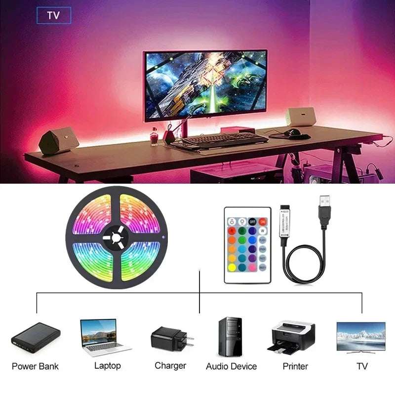 Huitich USB LED Strip Lights for Room RGB Neon - Mumzar