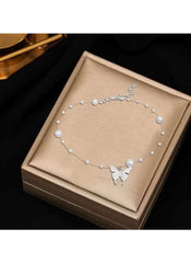 Huitich White Pearl Choker for Women with Butterfly Charm - Mumzar