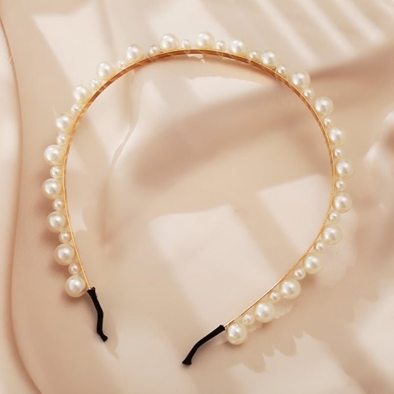 Huitich White Pearl Headband for Girls Elegant Accessory - Mumzar