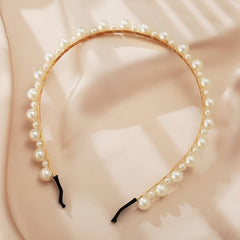 Huitich White Pearl Headband for Girls Elegant Accessory - Mumzar