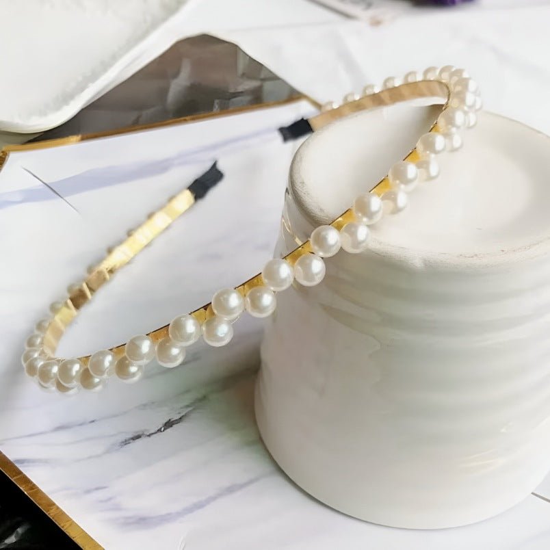 Huitich White Pearl Headband for Girls Elegant Accessory - Mumzar