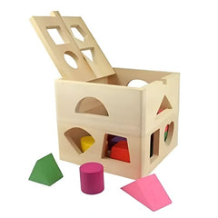 Huitich Wooden Shape Sorter Toy Educational Puzzle Cube - Mumzar