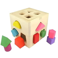 Huitich Wooden Shape Sorter Toy Educational Puzzle Cube - Mumzar