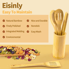 Huitich Wooden Spoons for Cooking 7 Piece Kitchen Utensil Set - Mumzar