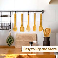 Huitich Wooden Spoons for Cooking 7 Piece Kitchen Utensil Set - Mumzar