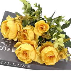 Huitich Yellow Artificial Flower Decor Set for Home - Mumzar