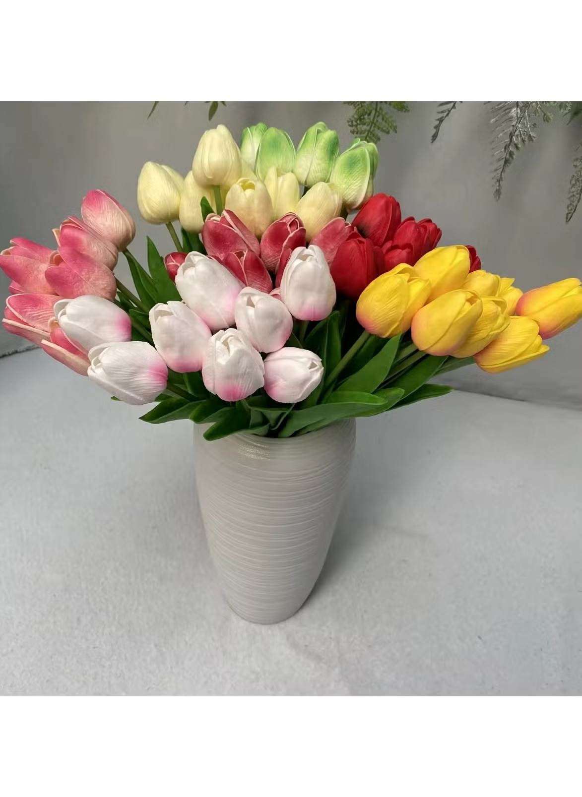 Huitich Yellow Artificial Tulip Decor - Realistic Flowers - Mumzar