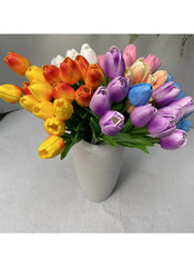 Huitich Yellow Artificial Tulip Decor - Realistic Flowers - Mumzar