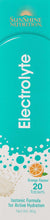 Effervescent rehydration tablets tube close-up, teal label with orange flavor, 20 tablets
