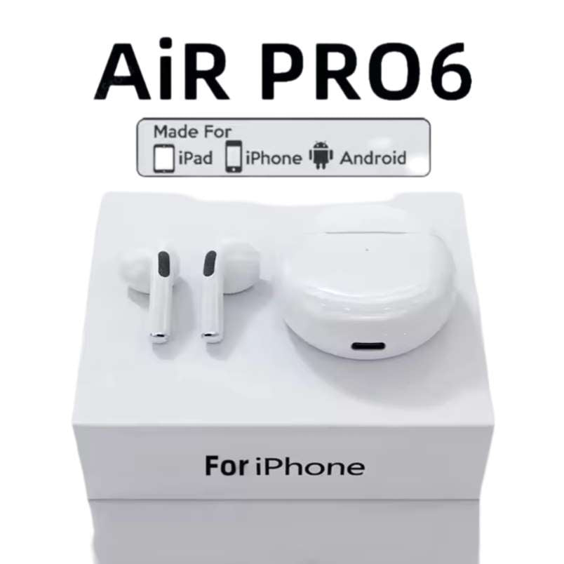 Original Air Pro 6 TWS Wireless Earbuds – Bluetooth 5.3 Mini Headset with Mic & Charging Case