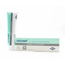 Hyaluronic acid cream tube and carton, teal and white packaging