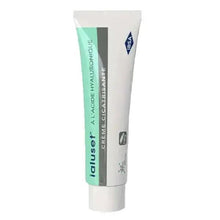ialuset hyaluronic acid cream tube, teal and white with IBSA logo