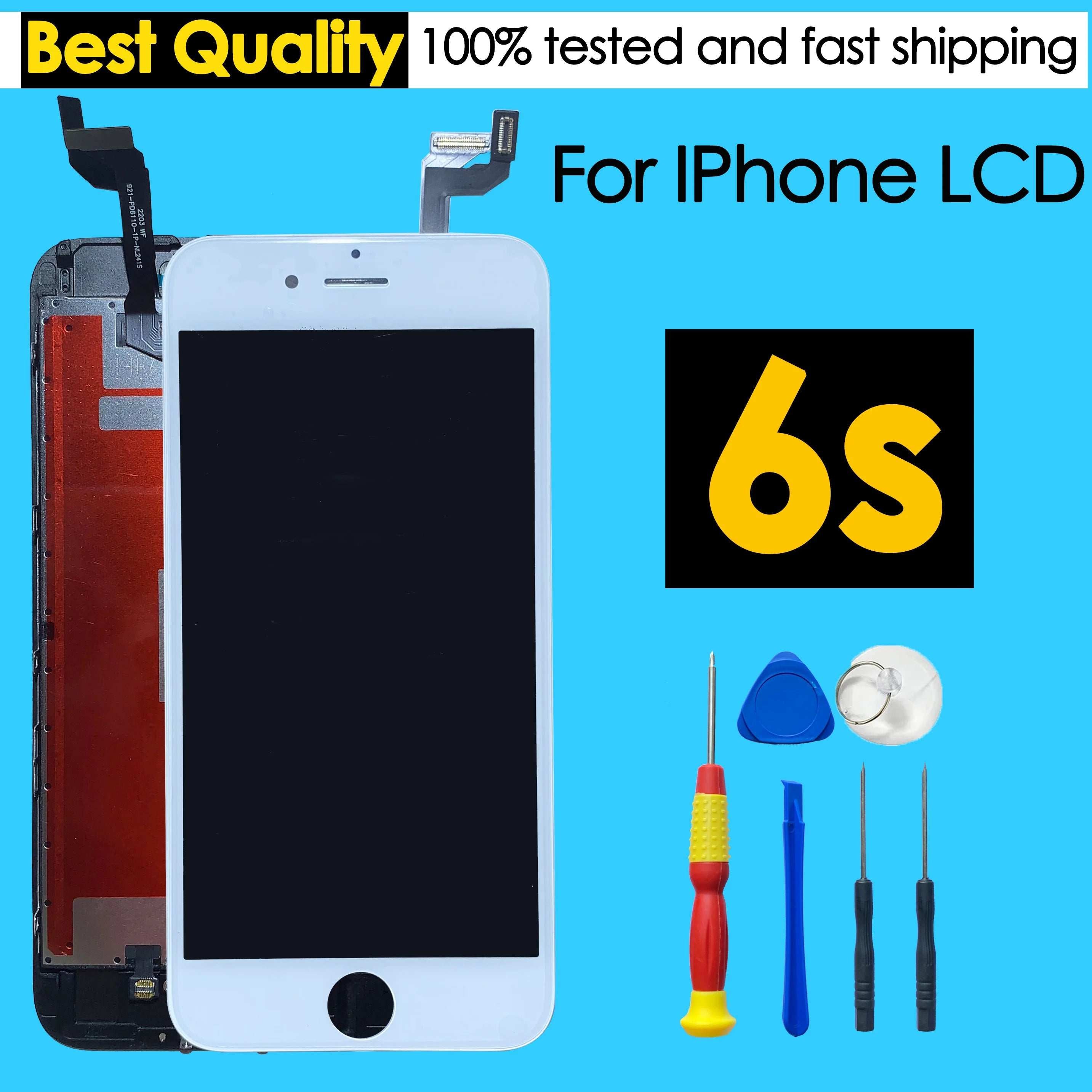 Mumzar iPhone 6s screen replacement kit white LCD assembly with front glass home button and tools