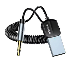 محول USB Bluetooth Aux من Essager دونجل USB إلى مقبس 3.5 مم طقم صوت لاسلكي حر اليدين لجهاز استقبال ستيريو السيارة وجهاز إرسال USB