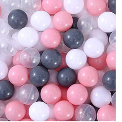 Huitich indoor kids play balls 50 pack in pink white gray and clear colors for fun playtime