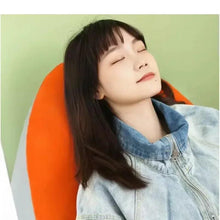 Orange inflatable lounge chair backrest with gray side panels