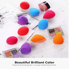 Assorted makeup sponges set, red blue purple and orange teardrops